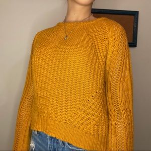 Pretty knit mustard sweater great for fall! 😊